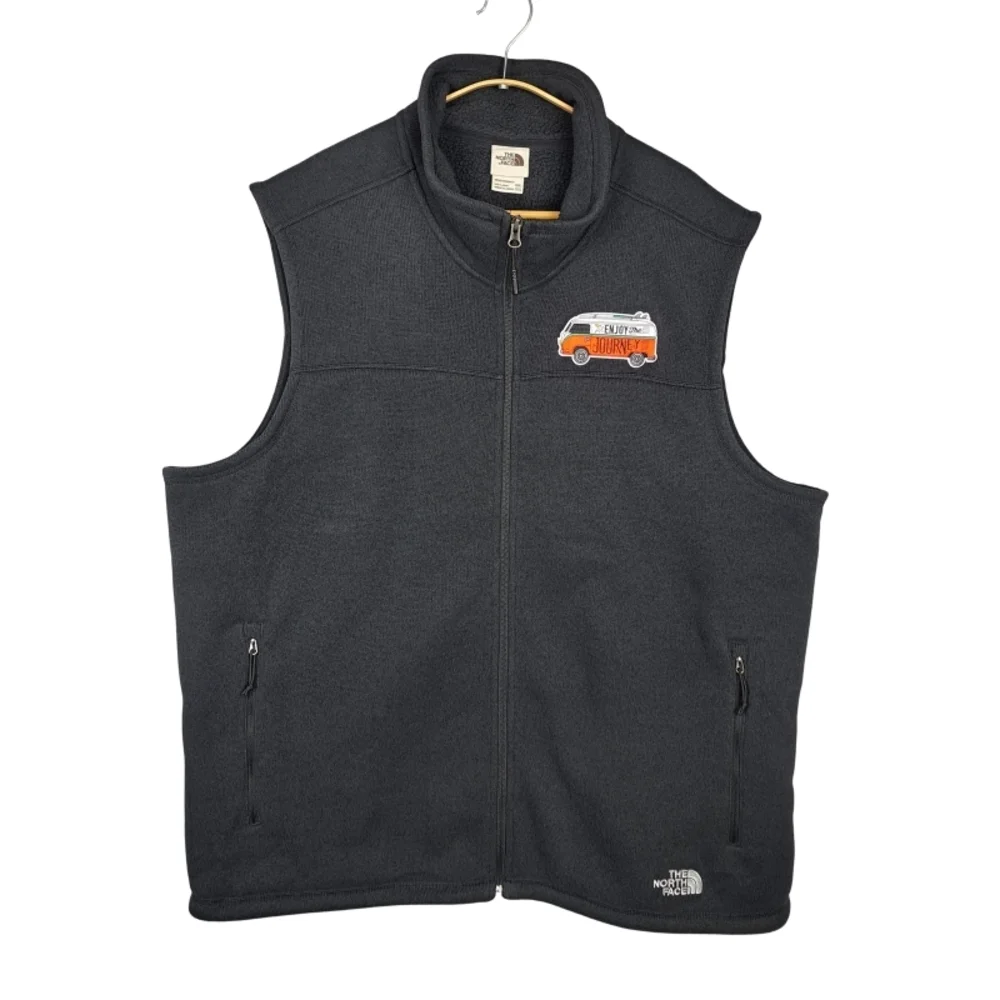 The North Face Men's XXXL Windwall Fleece Sweater Vest 'Enjoy the Journey' Black